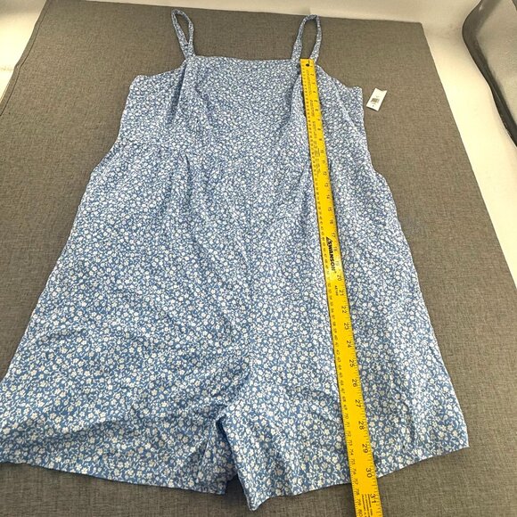 New Old Navy Womens Romper Blue & White Floral Plus 2X Rayon/ Viscose Strappy - Picture 5 of 12
